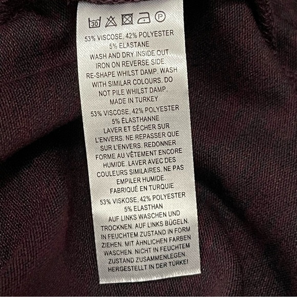 French Connection Sweeter Long Sleeve Mini Dress in Evening Wine Size Small - Picture 4 of 7